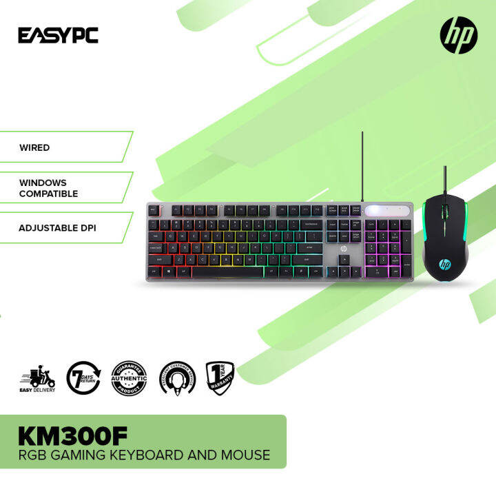 EasyPC HP KM300F RGB Gaming Keyboard and Mouse Set Combos Gaming