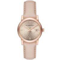 Burberry  COD นาฬิกาข้อมือ  the city rosegold beige leather watch คริสตัล️ BU9131