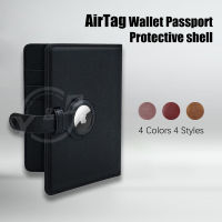 Luxury Minimalist PU Leather For AirTag Wallet Passport Card Case Shockproof Anti Scratch Fall Protection Shell Cover
