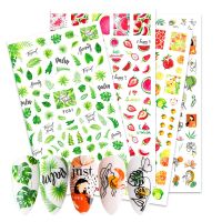 【LZ】 3D Handmade DIY Summer Bright Fruit Nail Art Stickers Avocado Nail Slider Nail Decorative Decals Stickers