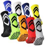 Anti Slip Football Soccer Socks for Men Teenage Kid Boys Sport Grips Crew Socks Black White Blue High Quality