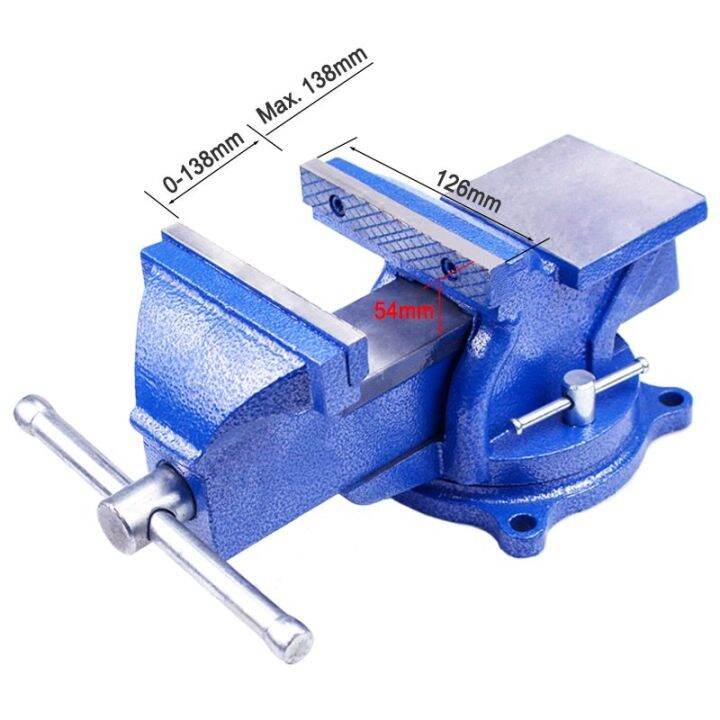 สปอตกรุงเทพ-5-นิ้ว-ปากกาจับชิ้นงาน-125mm-5inch-360-degree-swivel-base-cast-iron-bench-vise-with-anvil-vice-rotary-adjustable-clamp-tools