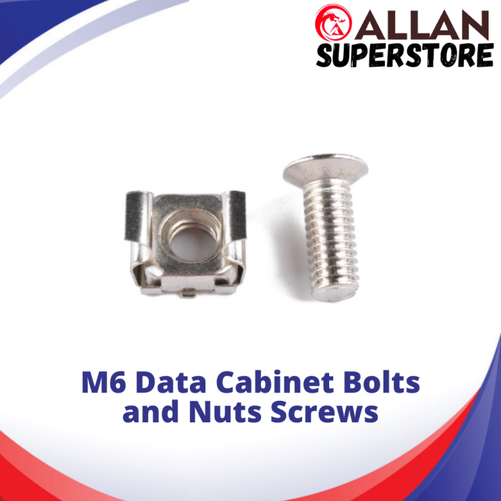 Allan Superstore Cage Nuts M6 Screw Rack Mounting Cage nuts and Screws