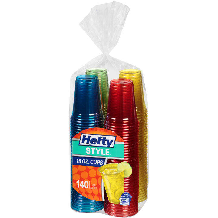 Hefty Party Perfect Plastic Colored Cups, 18 Ounce , 140 PIECES Lazada PH