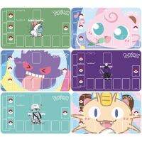 เสื่อการ์ดเกมลายโปเกมอน PTCG ขนาด60*35*0.2ซม. สำหรับต่อสู้กับการ์ตูน Gengar Meowth Jigglypuff Snorlax อนิเมะของเล่นของขวัญ