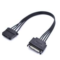 CONISTON 4P UL1007ตัวเมีย18AWG SATA ตัวผู้ SATA 15พิน,เครื่องต่อสายไฟกลับด้านสำหรับต่อสายไฟสายอะแดปเตอร์ SATA ไปยัง IDE สายอะแดปเตอร์อะแดปเตอร์หัว D 4ขาสายเคเบิ้ล SATA