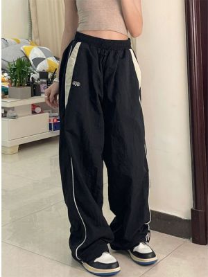กางเกงกระโปรงลำลองกางเกงวอร์มผู้หญิงขาบานสไตล์วินเทจฮิปฮอปจ๊อกกิ้งฮาราจูกุแนวสตรีท