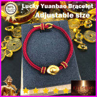 สร้อยข้อมือ Lucky Yuanbao สำหรับผู้ชายและผู้หญิง,S999ปรับขนาดได้สำหรับเปิดที่เมือง Daji ดึงดูดความมั่งคั่ง