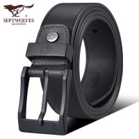 Septwolves men belt leather needle belt buckle young male han edition leisure mens pure cowhide leather belt --皮带230714⊙