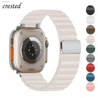 ◘❦ Magnetic Loop For Apple watch Ultra Band 49mm 44mm 45mm 40mm 41mm 45 mm leather Bracelet correa iwatch series 7 8 6 5 4 SE Strap