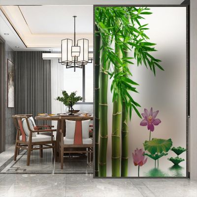 Bamboo No Glue Privacy Window Film Vinyl Static Cling Frosted Stained Glass Decorative Window Sticker Window Film 20