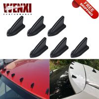 UV-protected weatherproof 6pcs Black Car EVO-Style PP Roof Shark Fins Spoiler Wing Kit Vortex Generator WX-WSS11