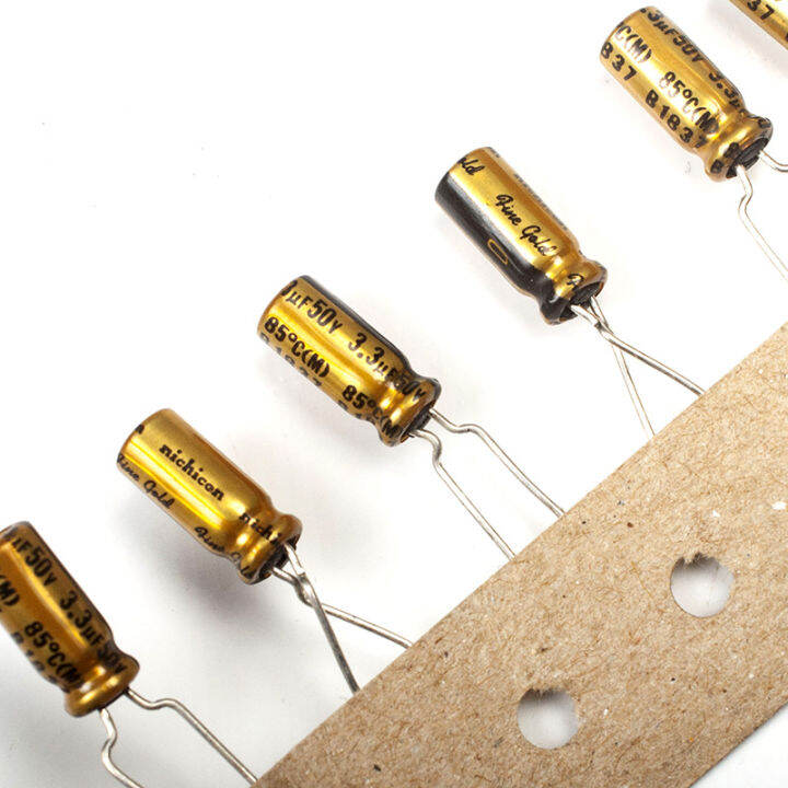 10pcs,NICHICON 50V 3.3uF 85°C GOLD FG Fine Gold FOR Audio Electrolytic