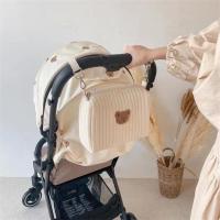 Baby Accessories Stroller Bag Newborn Organize Basket Mommy Diaper Bag For Baby Embroidery Bear Print Mom Bag Travel Zipper