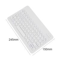 10-inch Phone Tablet Wireless Bluetooth-compatible Keyboard Round Keycaps Multi Device for iOS Android PC