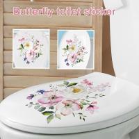 23.5 * 29cm Fresh Flower Butterfly Toilet Sticker Bathroom Sticker Home Sticker Decoration Wall Z0L3