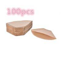 100Pcs/Bag Wooden Original Hand Drip Paper Coffee Filter Espresso Coffee Filters Mesh Covers