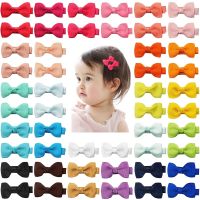 Y55B 50 Pcs กิ๊บติดผมแฮนด์เมด Bows กิ๊บติดผมเด็กสีสันสดใส