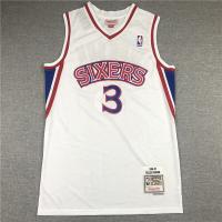 Retro 1996-97 NBA Finals Mens Mitchell &amp; Ness Philadelphia 76Ers #3 Allen Iverson Jersey White Basketball Jerseys