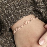 ✑♠✠ Personalized Custom Multiple Names Bracelets for Women Girls Stainless Steel Customzied Fashion Handmade Letter Bracelet Jewelry