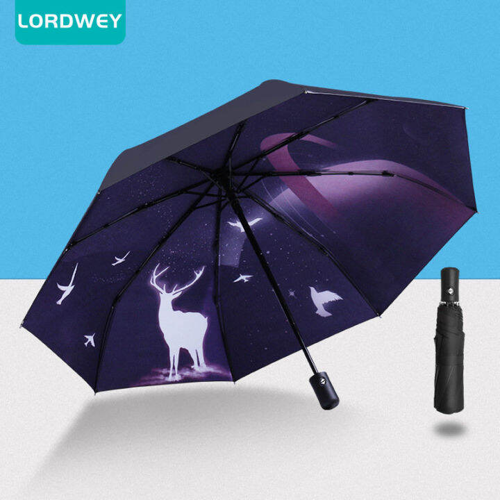 lordwey-อัตโนมัติร่มฝนอาทิตย์ฝนป้องกันรังสียูวี-windproof-ชายหาดร่มสาวร่มพับร่มร่มฝนผู้หญิงแบบพกพา