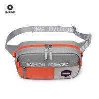 ▫✙❁ cri237 Ozuko Sports Chest Bag Outdoor Waterproof Mens Shoulder Bag Mens Shoulder Messenger Bag Waist Bag