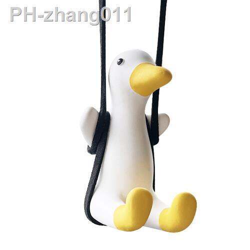 car-fragrance-gypsum-cute-anime-swing-duck-pendant-auto-rearview-mirror-ornaments-birthday-gift-auto-decoraction