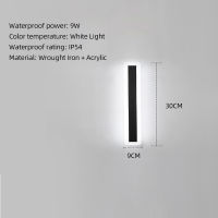 Nordic LED Outdoor Wall Light Long Wall Light Waterproof IP65 villa Porch Garden Wall Lamp Led exterior Wall Black Wall sconces