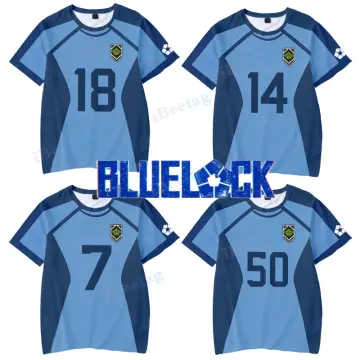 XP Blue Lock Jersey Tshirt Anime Tee Short Sleeve Tops Cosplay Bastard  Munchen Fashion Casual Sports Shirt Oversize PX