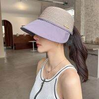 【CC】 Hats Patchwork Hat Large Brim Suncreen Floppy Cap Female Outdoor Cycling Baseball Caps