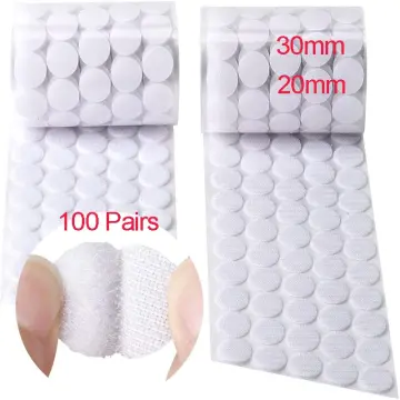 100Pairs Self Adhesive Fastener Tape Dots 10/15/20/25/30mm Strong Glue  Magic Sticker Disc White Black Round Coins Hook Loop Tape
