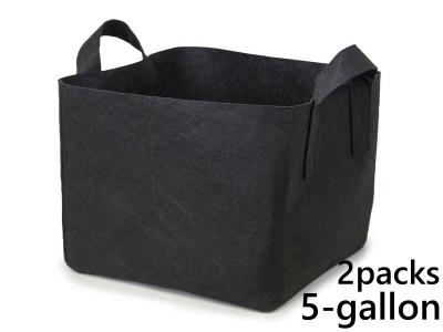 แพ็ค 2! ถุงปลูกต้นไม้แบบผ้า ขนาด 5 แกลลอน ทรงสี่เหลี่ยม สูง 25ซม Smart Grow Bag 10 Gallon - Fabric Pot Square Shaped