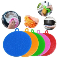 2PcsSet Silicone Cleaning Brushes Fruit Vegetable Dish Cleaner Scouring Pad Washing Sponge Household Accessories Kitchen Gadget