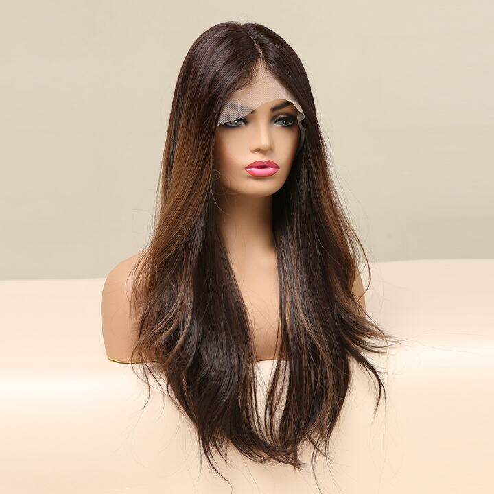 easihair-long-brown-lace-front-synthetic-natural-hair-wigs-blonde-highlight-lace-frontal-wig-for-women-cosplay-wigs-high-density