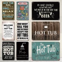 Vintage Hot Tub Metal Plaque Tin Sign Personality Bathroom Wall Poster Decor Metal Plate Art Stickers(only one size: 20cmX30cm)(Contact seller, free custom pattern)