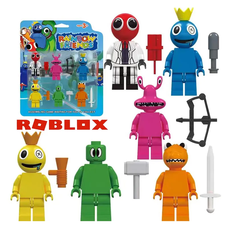 Rainbow Friends Figures Building Blocks Popular Game Cartoon Characters  Buildable Toy Removable Toy Puzzle Toy Collectibles Model Figure Ornaments  Compatible with Roblox Toys (Set of 2): : Toys
