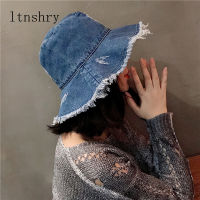 Summer Autumn Washed Denim Sun Hat Women Fashion Tassel Floppy Cap Ladies Wide Brim Beach Bucket Hats Female Cotton foldable