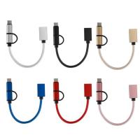 Type-C 2-In-1ไดรฟเวอร์ OTG Micro USB Type-C Braided 2-In-1 OTG อะแดปเตอร์สำหรับ Samsung S10 S10 + Xiaomi Mi 9สำหรับสายชาร์จ Huawei P30 Pro