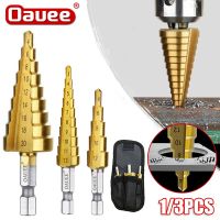 1/3PCS 3-12mm 4-12mm 4-20mm HSS Straight Groove Step Drill Bit Set Titanium Coated Wood Metal Hole Cutter Core Drill Bit Set Drills Drivers