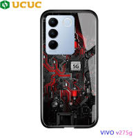 UCUC เคสใส่โทรศัพท์ Vivo V27 5G V27 Pro 5G Vivo V27 5G เคสวงจรเทคโนโลยีบอร์ดสำรวจรูปแบบเคสกระจกเทมเปอร์ปลอกฝาหลัง