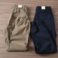 Men Pants Ankle Length Flap Pockets Multi Pockets Elastic Waist Summer Cargo Pants Soft Fabric Summer Cargo Pants Clothes