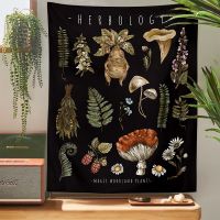 Vintage mushrooms Tapestry Wall Hang Divination witch hands mandrake root mushrooms plants Home Decor Decoration Mural Decor