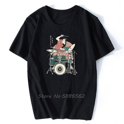 Fashion Drummer Samurai Funny Black T Shirt Men Cotton O neck Tshirt Hip Hop Tees Tops Harajuku XS-6XL