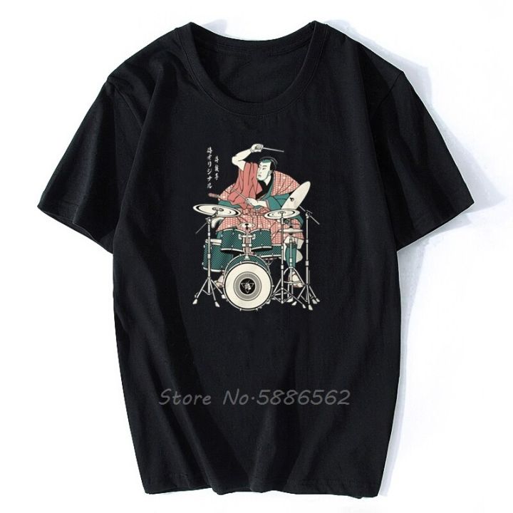 fashion-drummer-samurai-funny-black-t-shirt-men-cotton-o-neck-tshirt-hip-hop-tees-tops-harajuku-xs-6xl