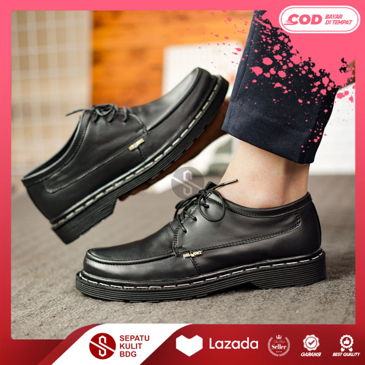 Sepatu Pantofel Pria Kulit Kasual Kerja Loafers Docmart Semi Formal