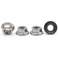 ❦◘ 2-20pcs A2-70 304 Stainless Steel Hexagon Flange Nut M3 M4 M5 M6 M8 M10 M12 Pinking Slip Locking Lock Nuts DIN6923