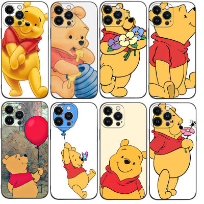 Disney Winnie the Pooh สำหรับ IPhone 14 13 12 11 Pro 14 Plus X XR XS Max เลนส์ป้องกันเคสโทรศัพท์ Anti-drop Soft Shell ของขวัญ-iewo9238