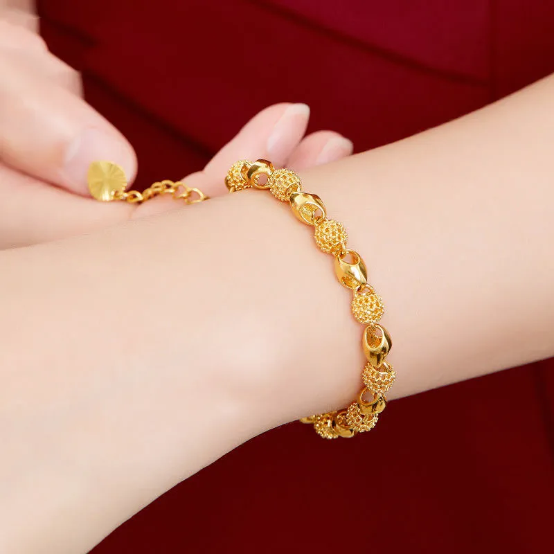 22k Plain Gold Bracelet JG-1811-1128, 22k Gold Chain For Baby Girl