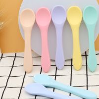 2-pack ChildrenS Silicone Spoon Baby Feeding Accessory Food Complementary Spoon Babies Items Tableware Learn To Eat Training Bowl Fork Spoon Sets