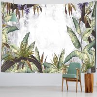 Hand Painted Purple Flowers Oil Painting Tapestry Wall Hanging Tropical Landscape Bohemian Hippie Tapiz Home Decor Fabric